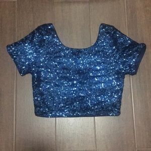 Forever 21 sequenced cropped blouse